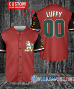 Luffy One Piece Straw Hats Oakland Athletics Custom Baseball Jersey