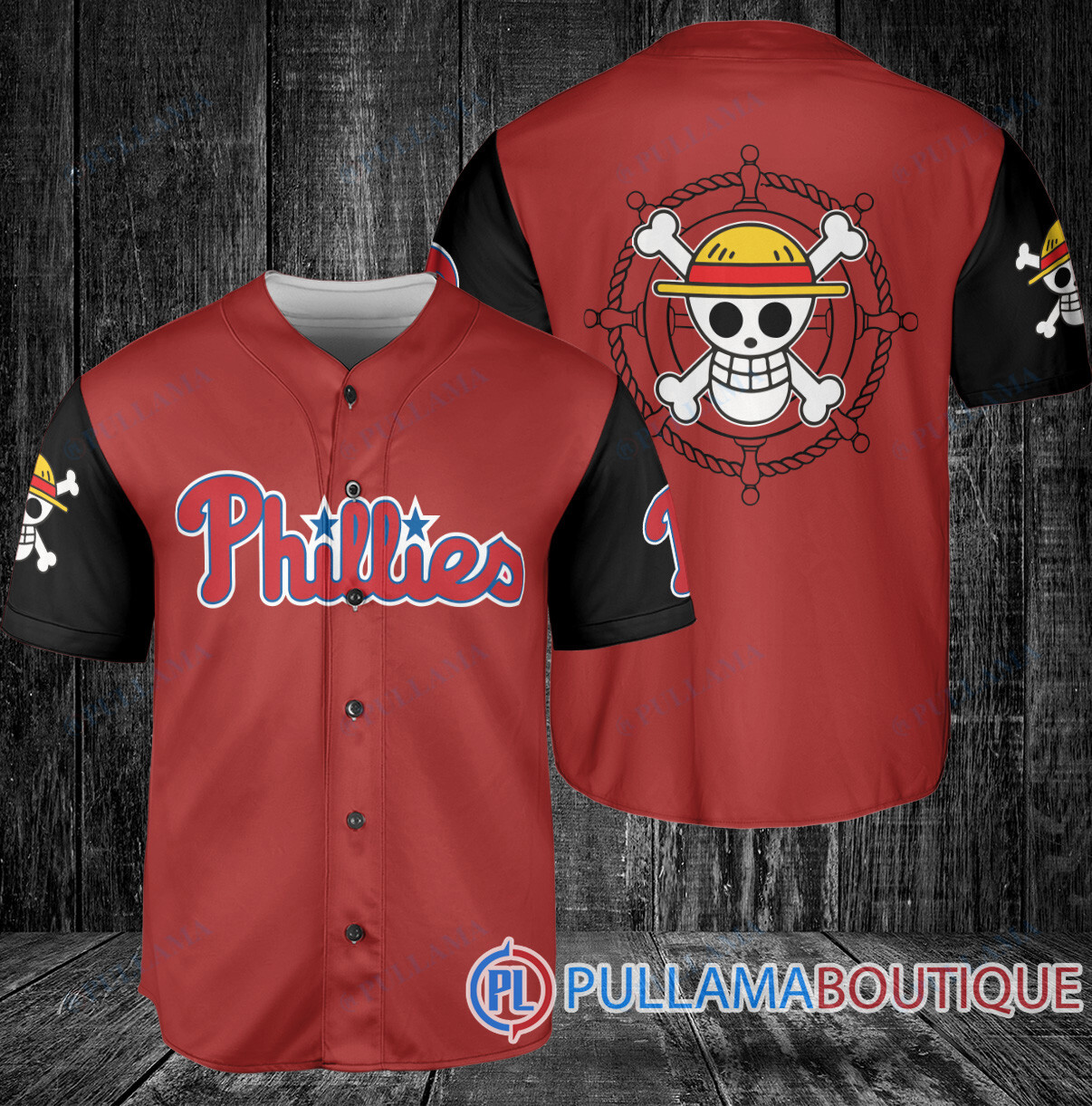 Luffy One Piece Straw Hats Atlanta Braves Baseball Jersey