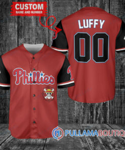 Luffy One Piece Straw Hats Philadelphia Phillies Custom Baseball Jersey