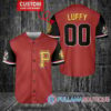 Luffy One Piece Straw Hats Miami Marlins Custom Baseball Jersey