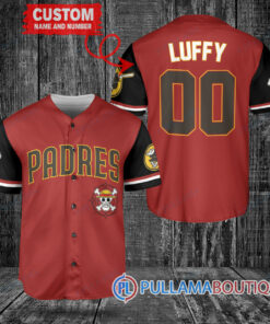 Luffy One Piece Straw Hats San Diego Padres Custom Baseball Jersey