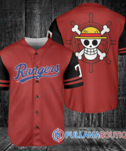 Luffy One Piece Straw Hats Texas Rangers Baseball Jersey