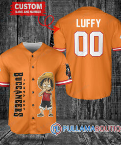 Luffy One Piece Tampa Bay Buccaneers Custom Baseball Jersey Orange