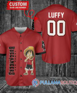 Luffy One Piece Tampa Bay Buccaneers Custom Baseball Jersey Red