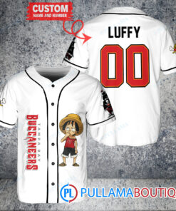 Luffy One Piece Tampa Bay Buccaneers Custom Baseball Jersey White