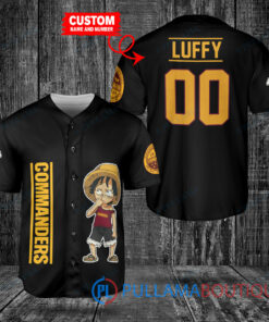 Luffy One Piece Washington Commanders Custom Baseball Jersey Black