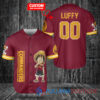 Luffy One Piece Los Angeles Rams Custom Baseball Jersey Royal