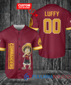 Luffy One Piece Washington Commanders Custom Baseball Jersey Red