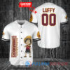 Luffy One Piece Green Bay Packers Custom Baseball Jersey White