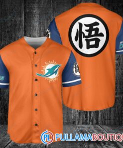 Miami Dolphins Dragon Ball Z Goku Baseball Jersey