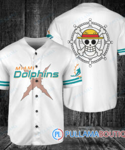 Miami Dolphins Luffy After Timeskip One Piece Straw Hats Baseball Jersey