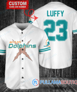 Miami Dolphins Luffy After Timeskip One Piece Straw Hats Custom Baseball Jersey