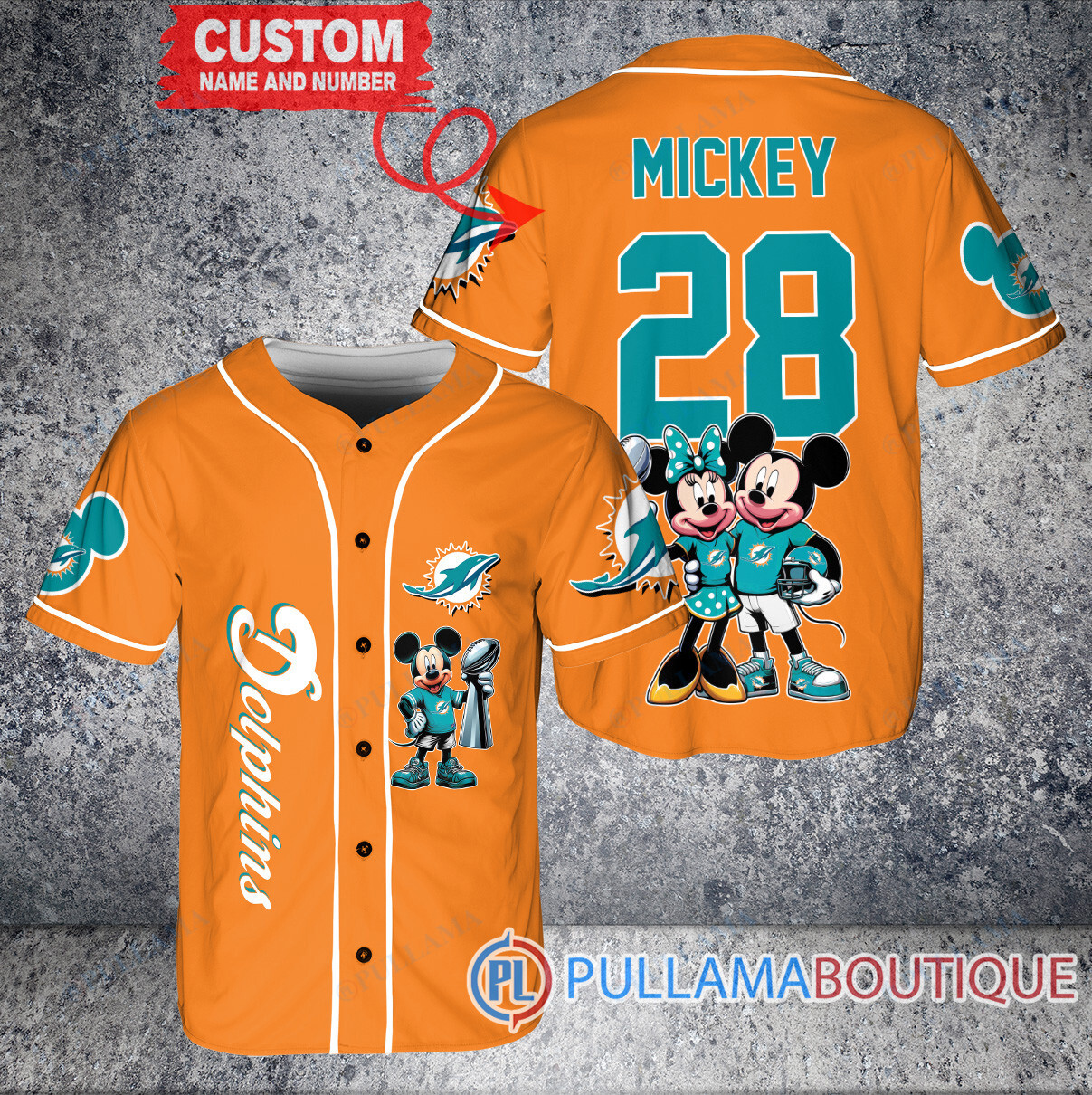 Pittsburgh Steelers x Mickey and Minnie with Trophy Custom Baseball Jersey Black