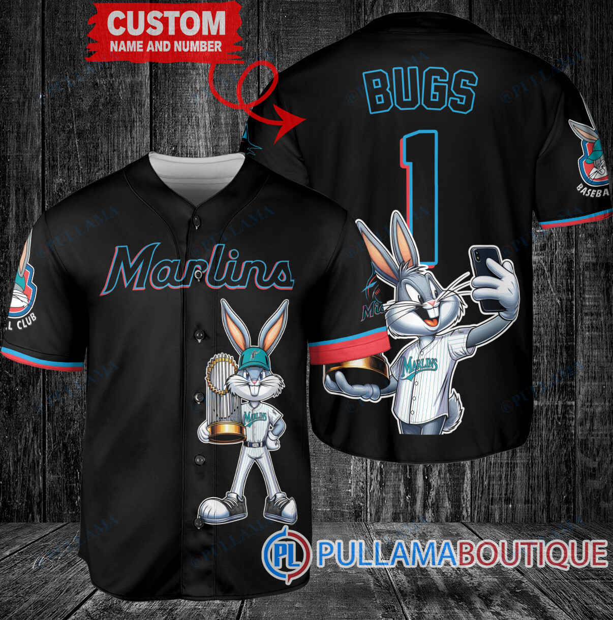 Chicago Cubs x Bugs Bunny with Trophy Baseball Jersey Gray