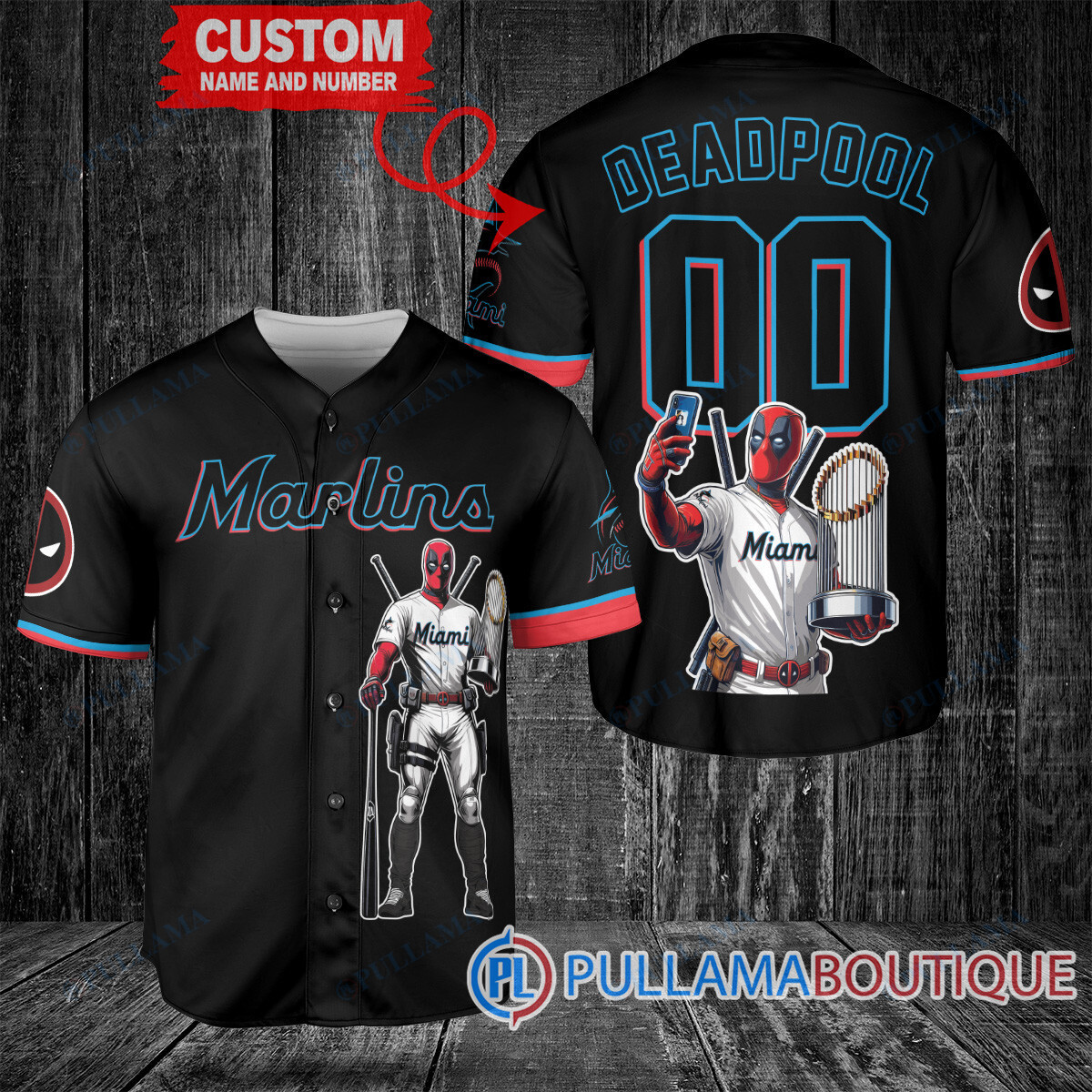 Chicago White Sox x Deadpool with Trophy Baseball Jersey Black City Connect