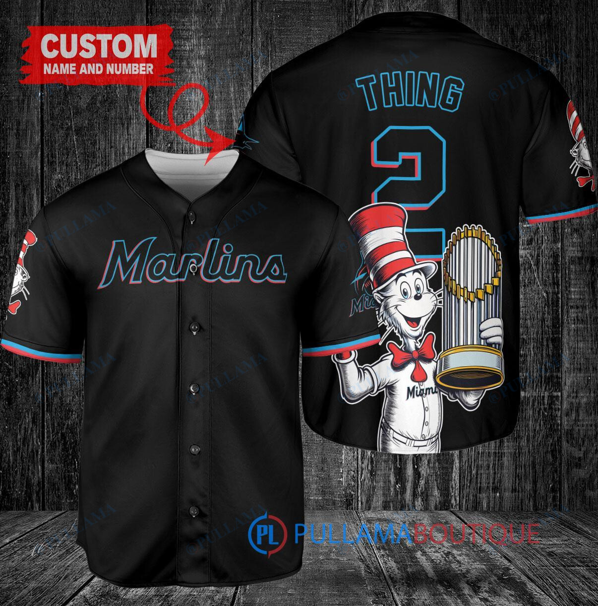 Atlanta Braves x Dr Seuss with World Series Trophy Custom Baseball Jersey Navy