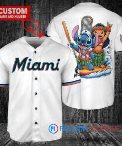 Miami Marlins x Lilo & Stitch with Trophy Baseball Jersey White