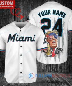 Miami Marlins x Limited Edition with World Series Trophy Custom Baseball Jersey White