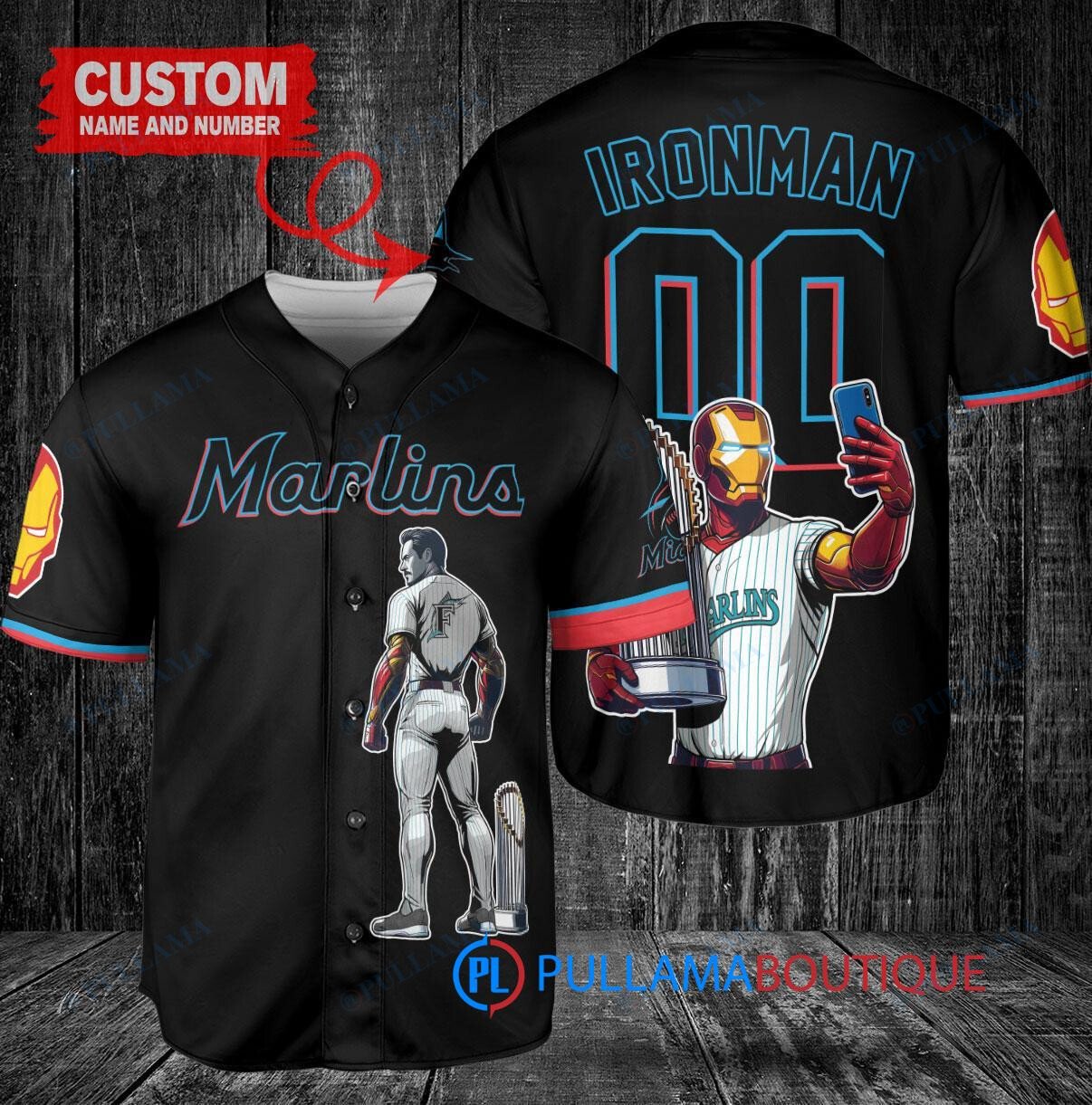 Houston Astros x Marvel Iron Man Tony Stark with Trophy Custom Baseball Jersey Gray