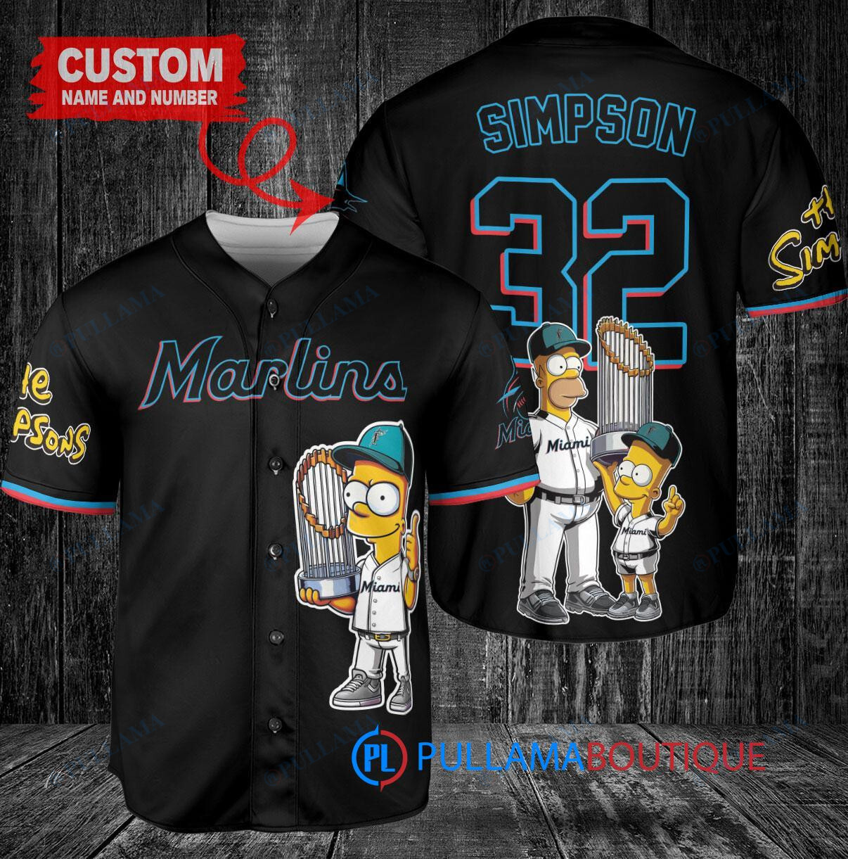 Boston Red Sox x The Simpsons Bart Simpson, Homer Simpson, Lisa Simpson with Trophy Custom Baseball Jersey Red