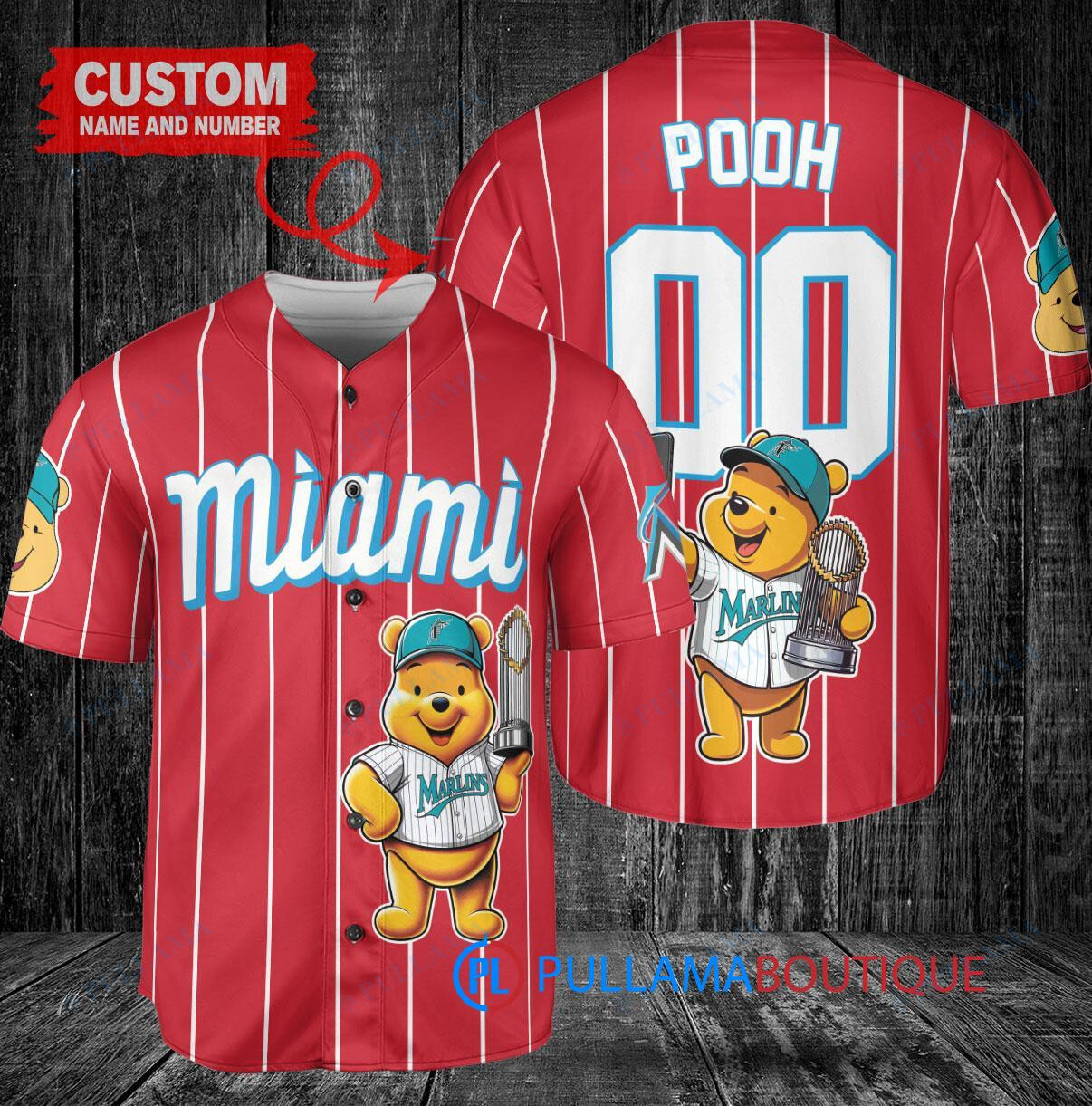 Kansas City Royals x Winnie the Pooh with Trophy Custom Baseball Jersey White