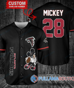 Mickey Atlanta Falcons  Custom Baseball Jersey Black