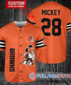 Mickey Baltimore Ravens  Custom Baseball Jersey Orange