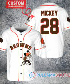 Mickey Baltimore Ravens  Custom Baseball Jersey White