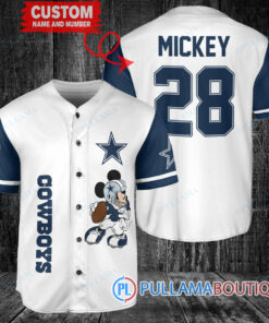 Mickey Dallas Cowboys Custom Baseball Jersey White