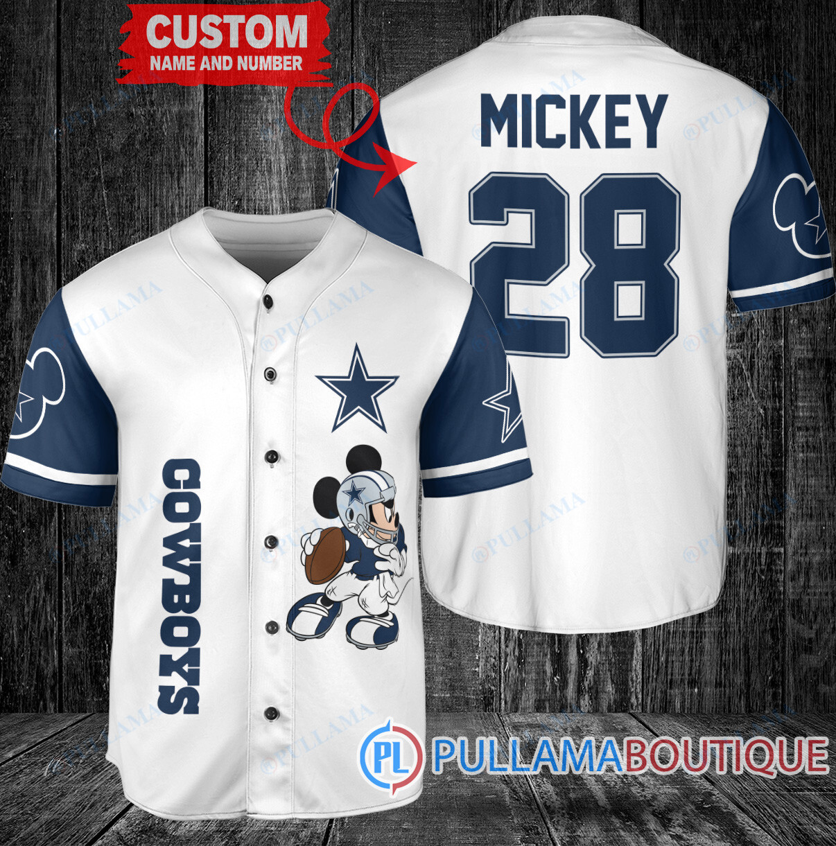 Mickey Atlanta Falcons  Custom Baseball Jersey Red and Black