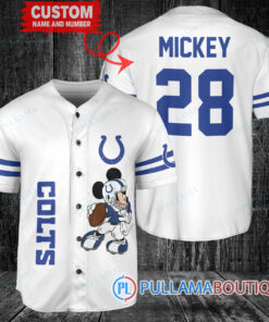 Mickey Indianapolis Colts  Custom Baseball Jersey White