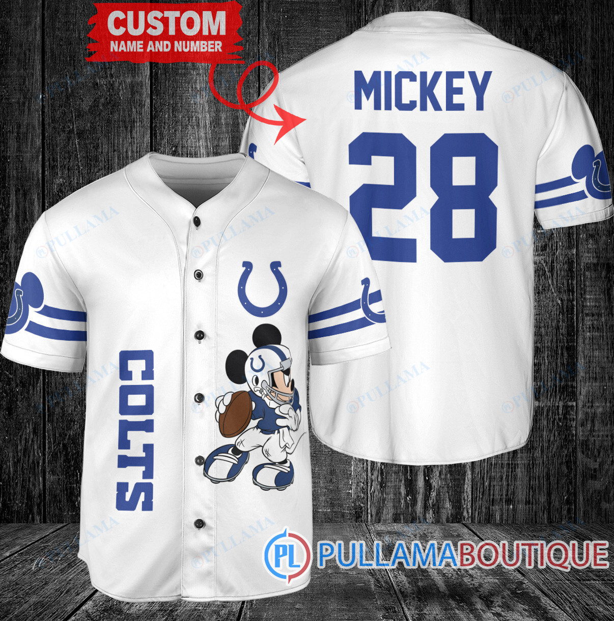 Mickey x Kansas City Chiefs Custom Baseball Jersey Red V2