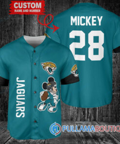 Mickey Jacksonville Jaguars  Custom Baseball Jersey Teal