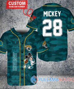 Mickey Jacksonville Jaguars  Custom Baseball Jersey Teal Military