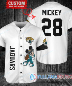 Mickey Jacksonville Jaguars  Custom Baseball Jersey White