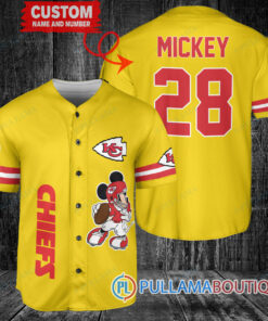 Mickey Kansas City Chiefs Custom Baseball Jersey Gold