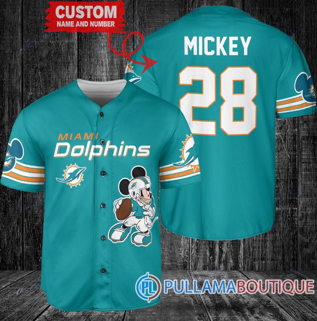 Mickey Detroit Lions  Custom Baseball Jersey Orange