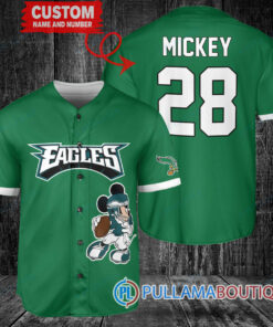 Mickey Philadelphia Eagles Custom Baseball Jersey Kelly Green