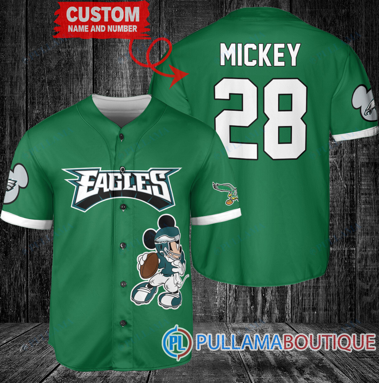 Mickey Atlanta Falcons  Custom Baseball Jersey Red and Black