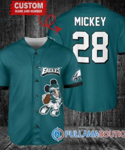 Mickey Philadelphia Eagles Custom Baseball Jersey Midnight Green