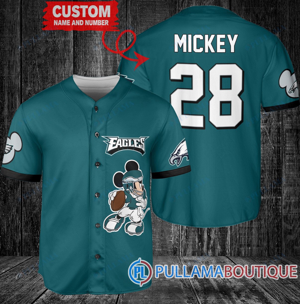 Mickey Pittsburgh Steelers  Custom Baseball Jersey Black