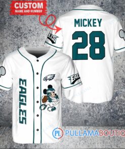 Mickey Philadelphia Eagles  Custom Baseball Jersey White