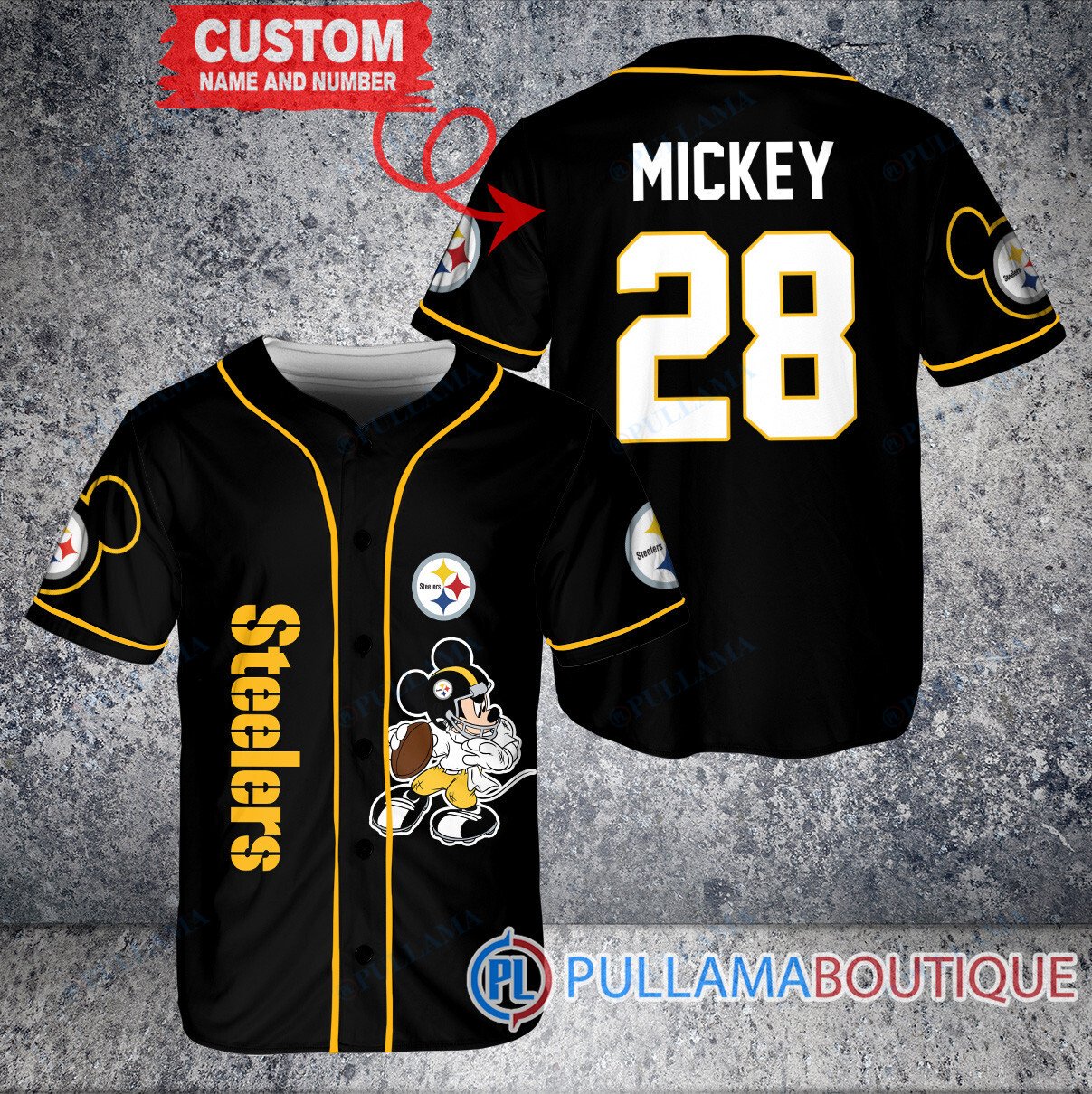 Mickey Cleveland Browns  Custom Baseball Jersey Black