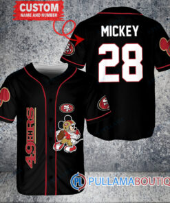 Mickey San Francisco 49ers  Custom Baseball Jersey Black