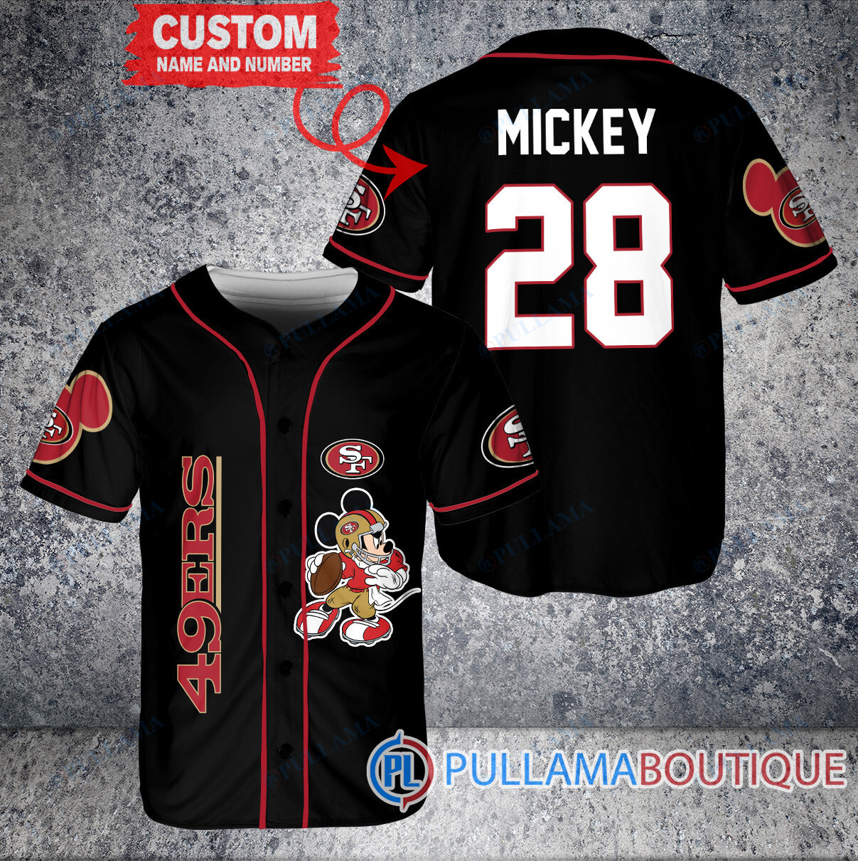 Mickey Minnesota Vikings  Custom Baseball Jersey White