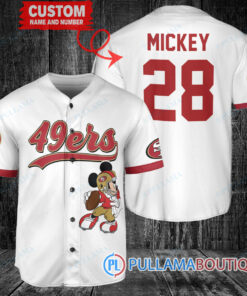 Mickey San Francisco 49ers Custom Baseball Jersey White