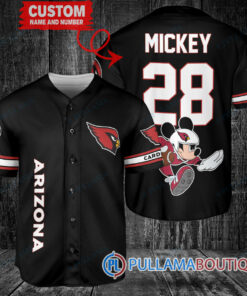 Mickey x Arizona Cardinals Custom Baseball Jersey Black