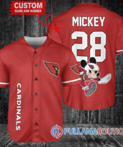 Mickey x Arizona Cardinals Custom Baseball Jersey Red