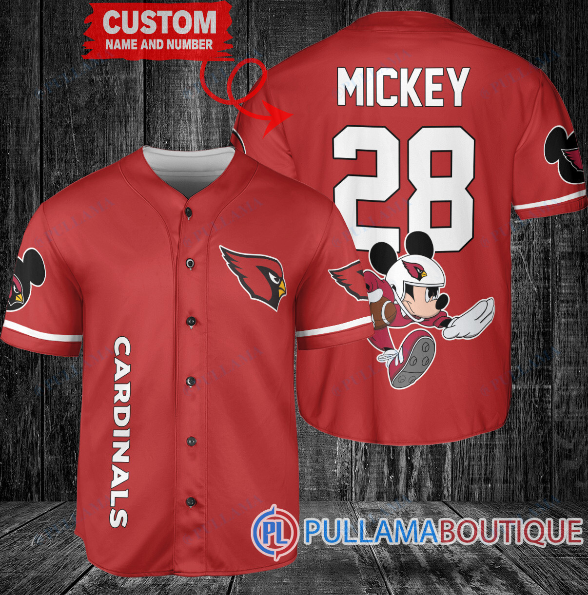 Mickey x New England Patriots Custom Baseball Jersey White