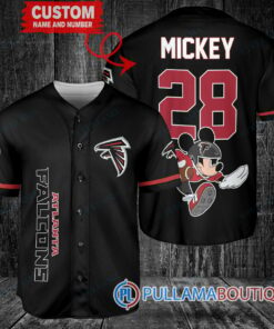 Mickey x Atlanta Falcons Custom Baseball Jersey Black